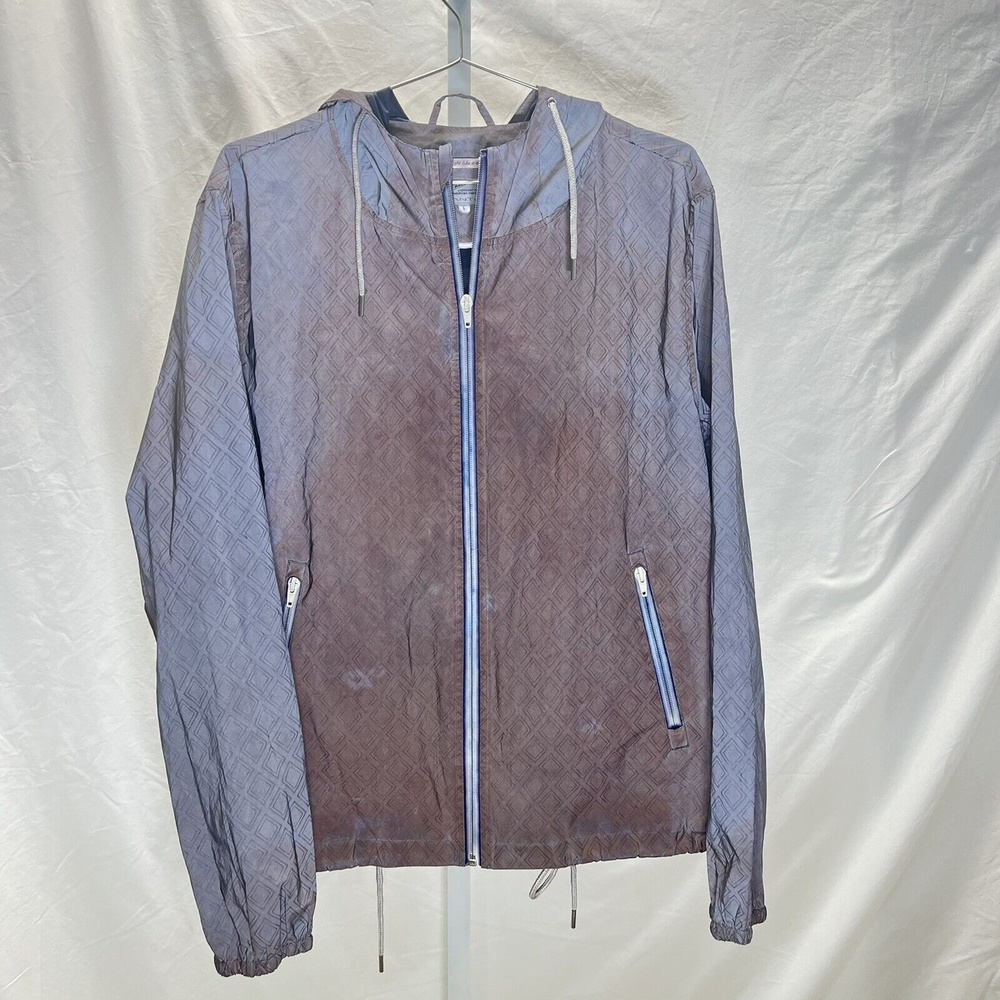 Grant Rugger Womens L Windbreaker Iridescent Purple/blue Hooded 4 pocket